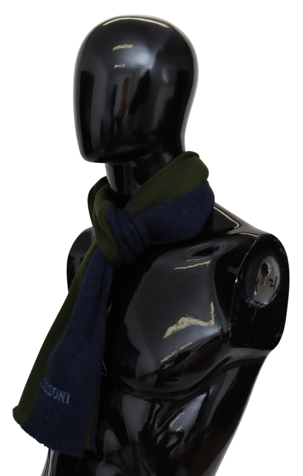 Missoni Blue Green Wool Unisex Neck Wrap Shawl Blue - Zeiniez