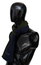 Missoni Blue Green Wool Unisex Neck Wrap Shawl Blue - Zeiniez