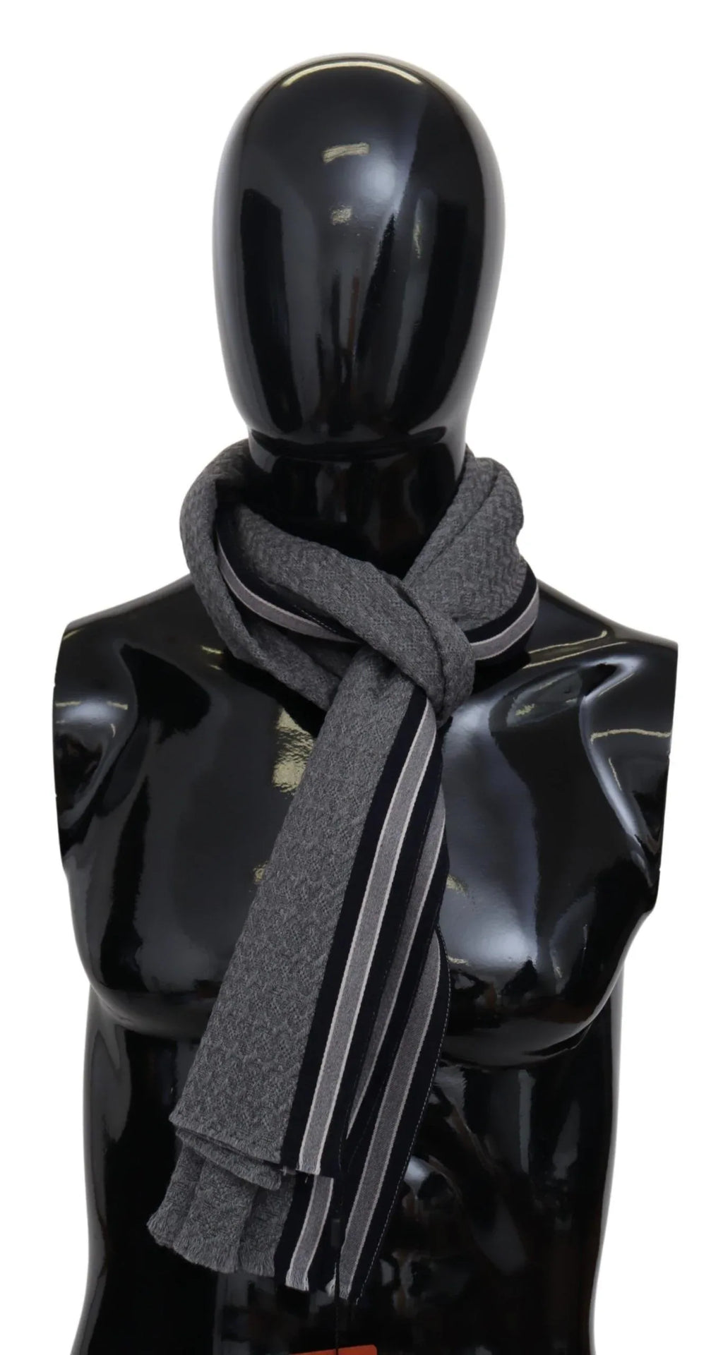 Missoni Gray Stripes Pattern 100% Wool Unisex Neck Wrap Scarf - Zeiniez