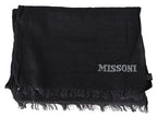 Missoni Black Wool Knit Unisex Neck Wrap Scarf - Zeiniez