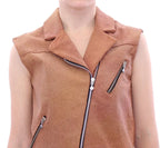 La Maison du Couturier Brown Leather Jacket Vest - Zeiniez