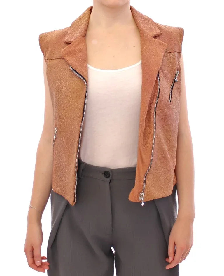 La Maison du Couturier Brown Leather Jacket Vest - Zeiniez