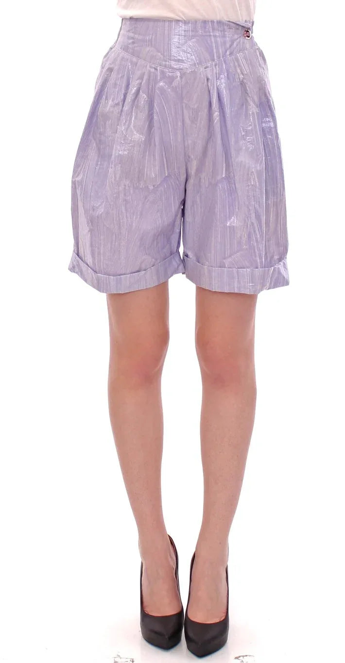 Licia Florio Purple Above-Knee Wrap Shorts - Zeiniez