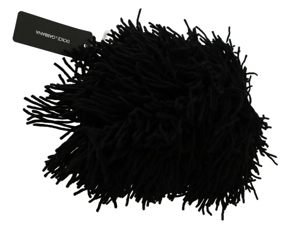Dolce & Gabbana Black White Knitted Cashmere Animal Design Hat - Zeiniez