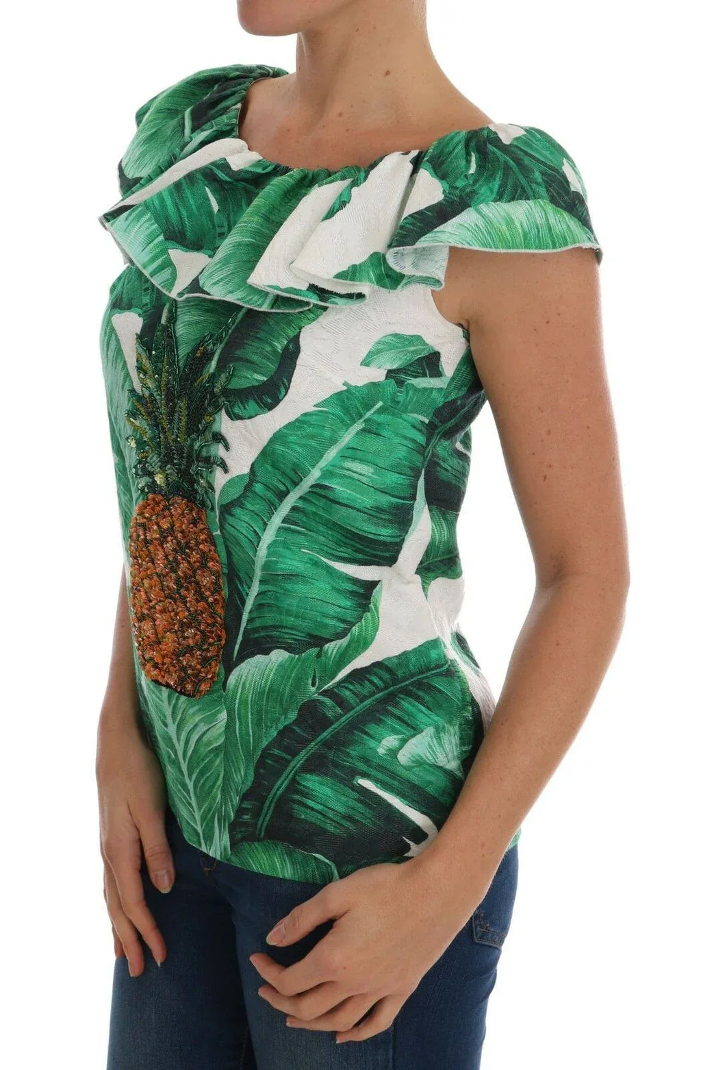 Dolce & Gabbana Pineapple Banana Sequins Blouse T-shirt - Zeiniez