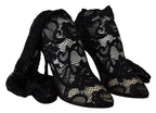 Dolce & Gabbana Black Taormina Lace Socks Boots Shoes Pumps - Zeiniez