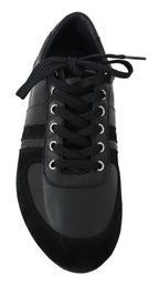 Dolce & Gabbana Black Logo Leather Casual Sneakers Shoes - Zeiniez