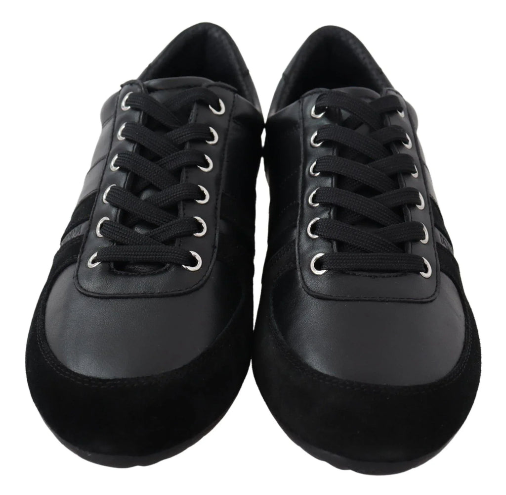 Dolce & Gabbana Black Logo Leather Casual Sneakers Shoes - Zeiniez