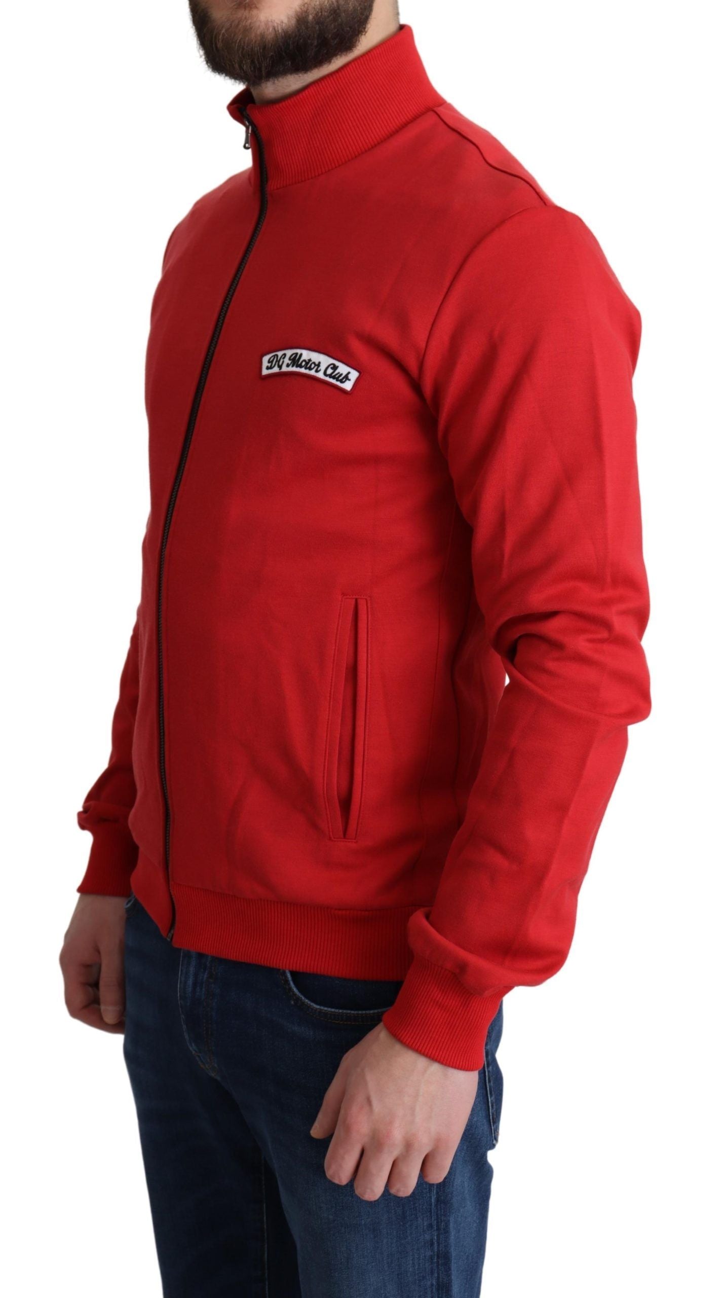 Dolce & Gabbana Red DG Motor Club Zippered Cardigan Sweater - Zeiniez