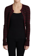 Dolce & Gabbana Black Red Striped Viscose Cardigan Sweater - Zeiniez