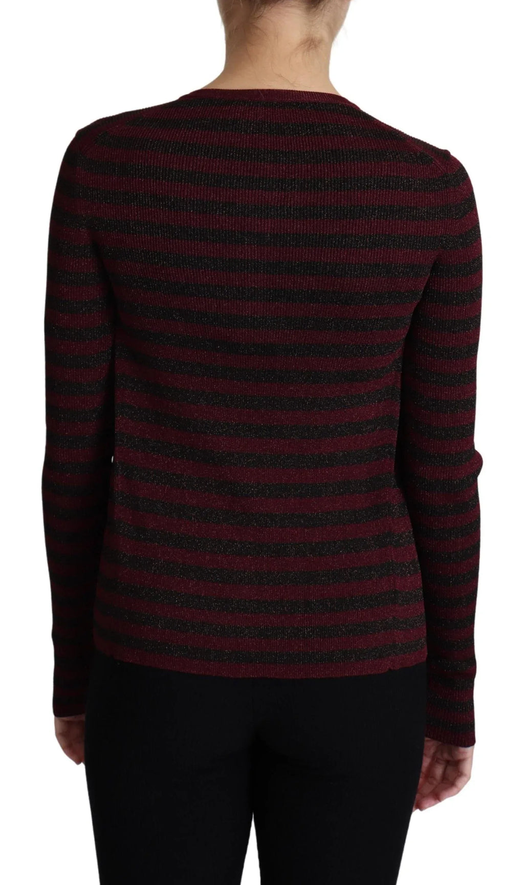 Dolce & Gabbana Black Red Striped Viscose Cardigan Sweater - Zeiniez