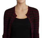 Dolce & Gabbana Black Red Striped Viscose Cardigan Sweater - Zeiniez