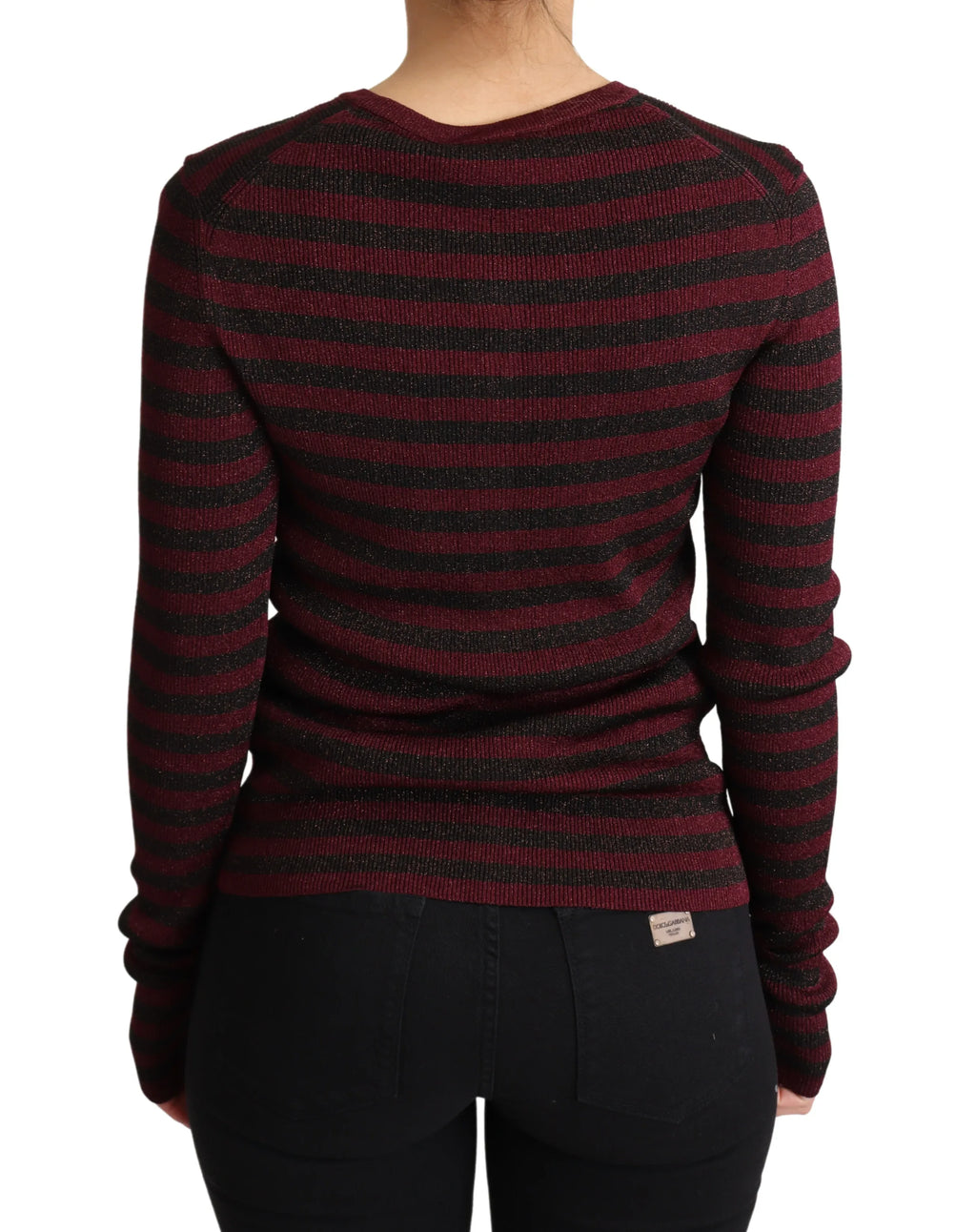 Dolce & Gabbana Black Red Striped Viscose Cardigan Sweater - Zeiniez