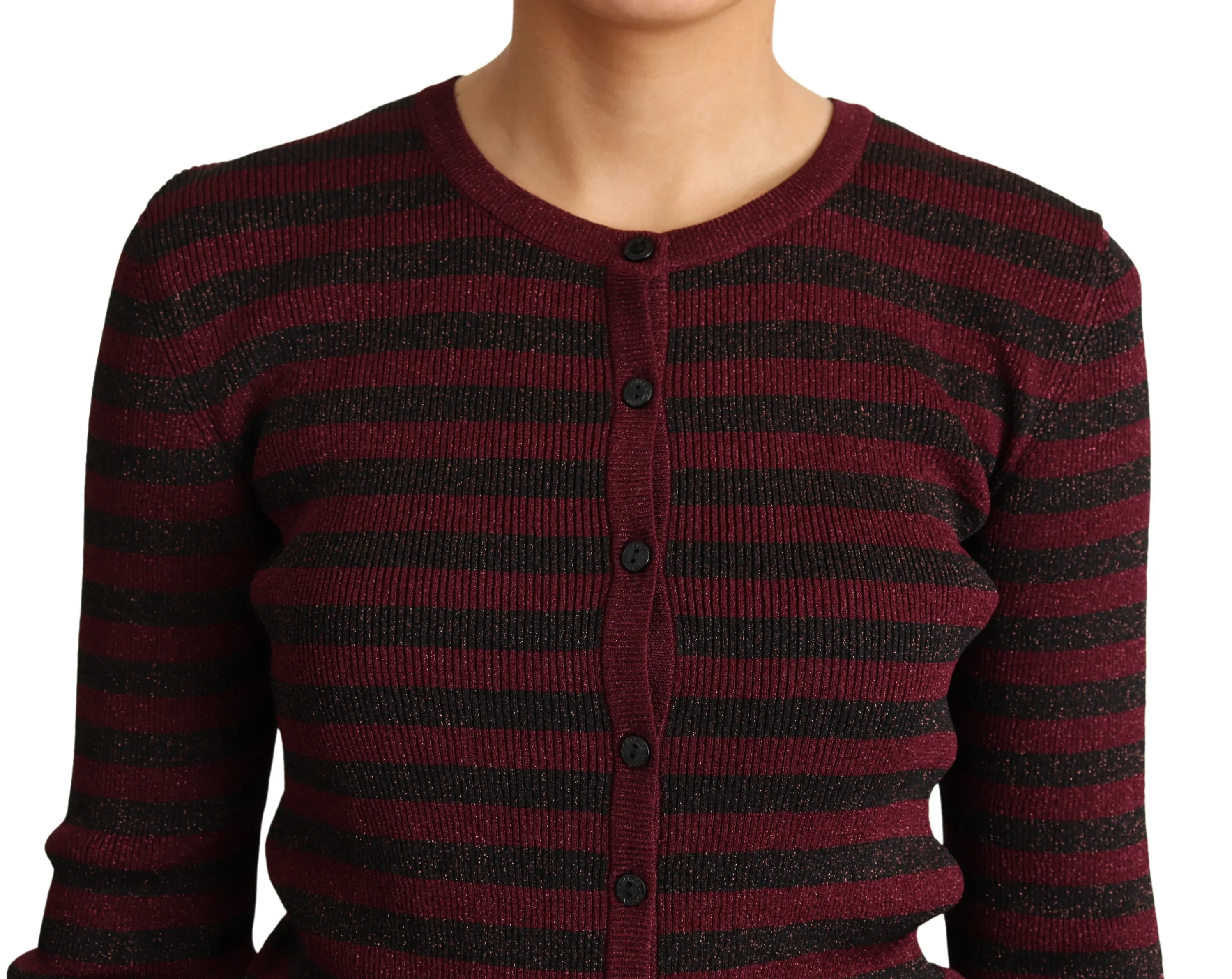 Dolce & Gabbana Black Red Striped Viscose Cardigan Sweater - Zeiniez