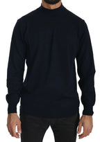 MILA SCHÖN Dark Blue Crewneck Pullover 100% Wool Sweater - Zeiniez