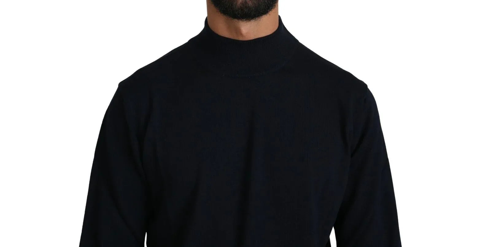 MILA SCHÖN Dark Blue Crewneck Pullover 100% Wool Sweater - Zeiniez