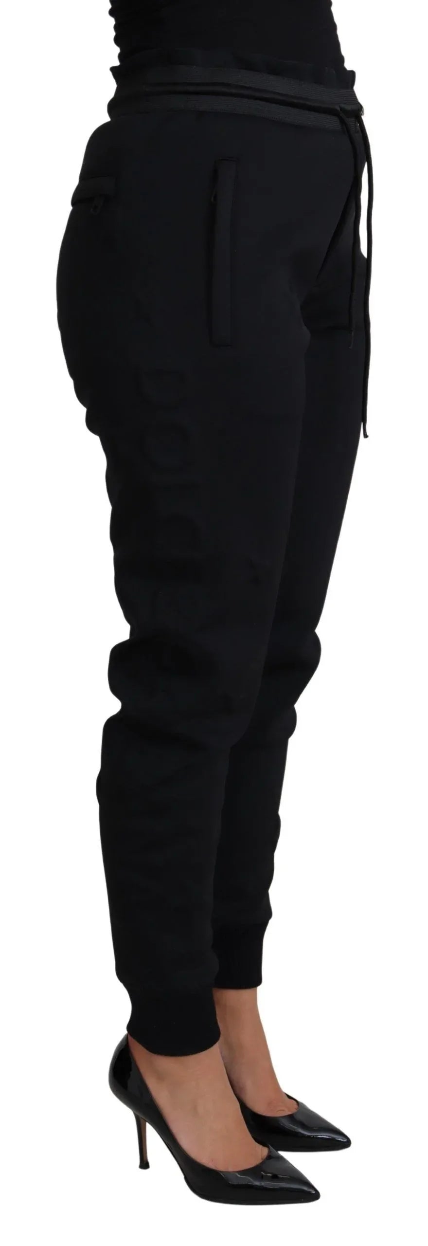 Dolce & Gabbana Black Polyester Neoprene Jogger Trouser Pants - Zeiniez