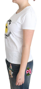 Moschino White Cotton Sunny Milano Print T-shirt - Zeiniez