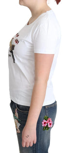 Moschino White Cotton Come Play 4 Us Print Tops T-shirt - Zeiniez