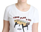 Moschino White Cotton Come Play 4 Us Print Tops T-shirt - Zeiniez