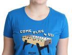 Moschino Blue Cotton Come Play 4 Us Print T-shirt - Zeiniez