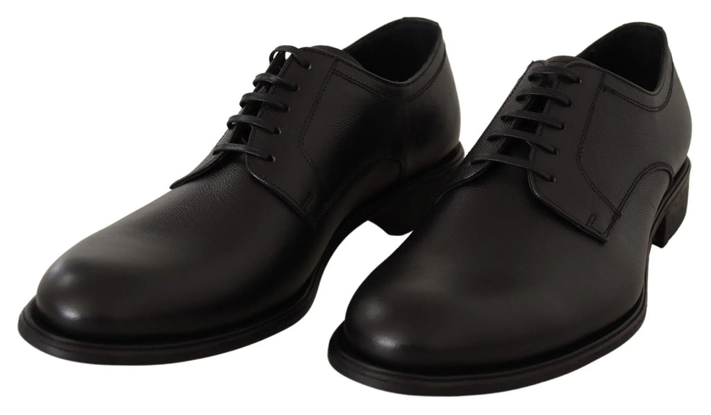 Dolce & Gabbana Black Leather Lace Up Mens Formal Derby Shoes - Zeiniez