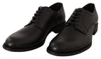 Dolce & Gabbana Black Leather Lace Up Mens Formal Derby Shoes - Zeiniez
