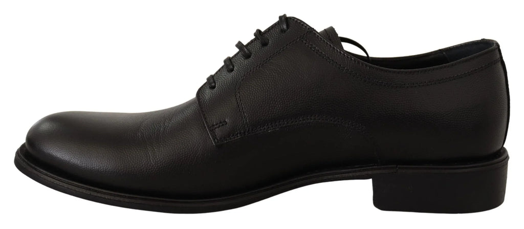 Dolce & Gabbana Black Leather Lace Up Mens Formal Derby Shoes - Zeiniez
