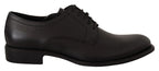 Dolce & Gabbana Black Leather Lace Up Mens Formal Derby Shoes - Zeiniez