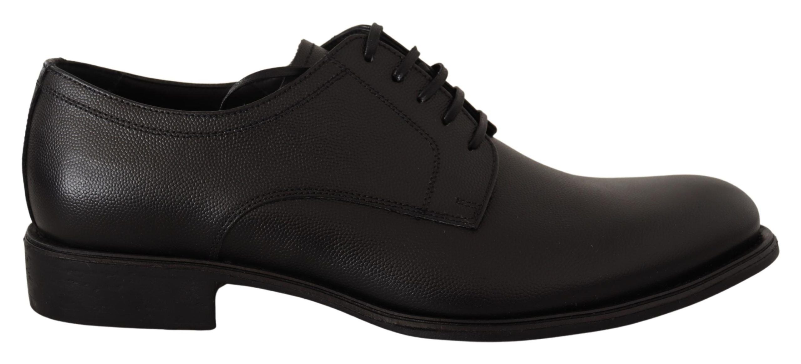 Dolce & Gabbana Black Leather Lace Up Mens Formal Derby Shoes - Zeiniez