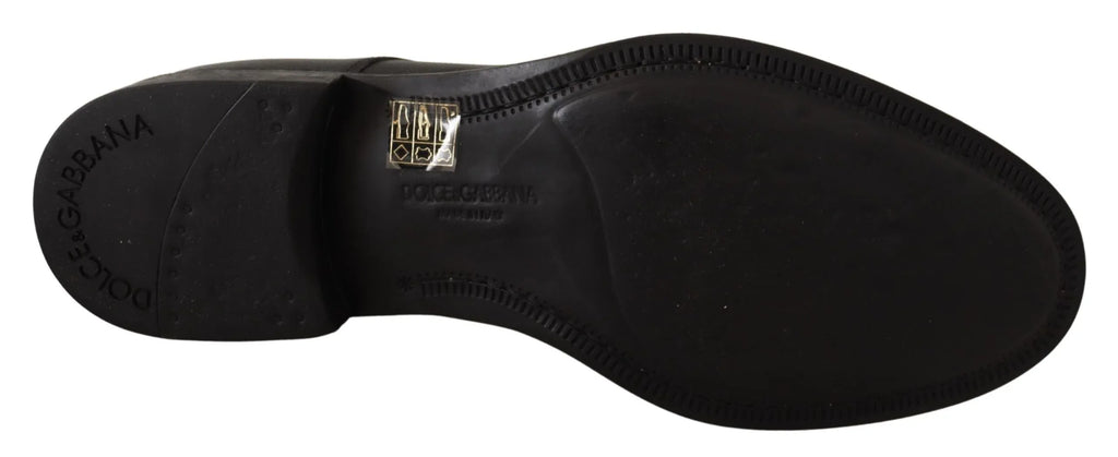 Dolce & Gabbana Black Leather Lace Up Mens Formal Derby Shoes - Zeiniez