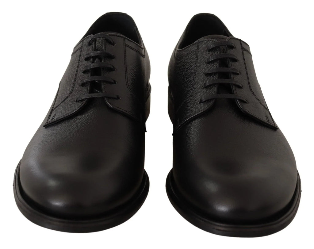 Dolce & Gabbana Black Leather Lace Up Mens Formal Derby Shoes - Zeiniez