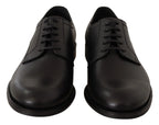 Dolce & Gabbana Black Leather Lace Up Mens Formal Derby Shoes - Zeiniez