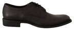 Dolce & Gabbana Black Leather Lace Up Mens Formal Derby Shoes - Zeiniez