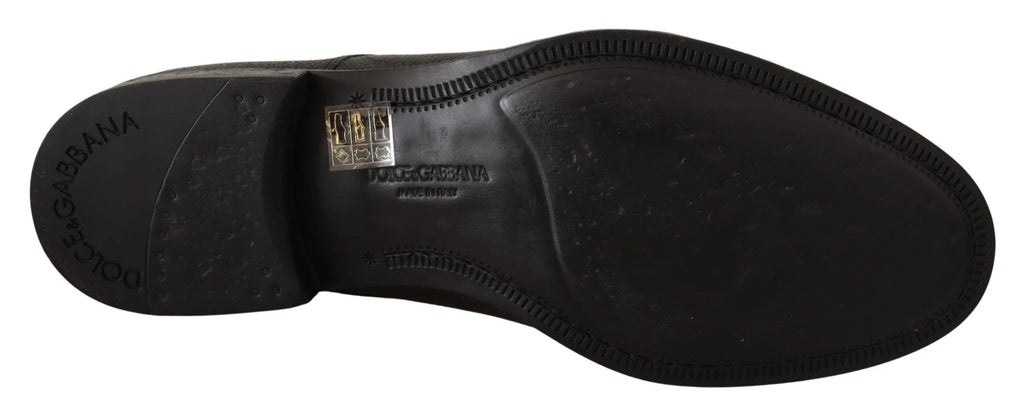 Dolce & Gabbana Black Leather Lace Up Mens Formal Derby Shoes - Zeiniez