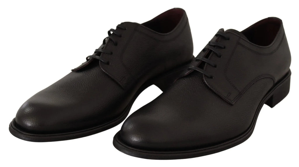Dolce & Gabbana Black Leather Lace Up Mens Formal Derby Shoes - Zeiniez