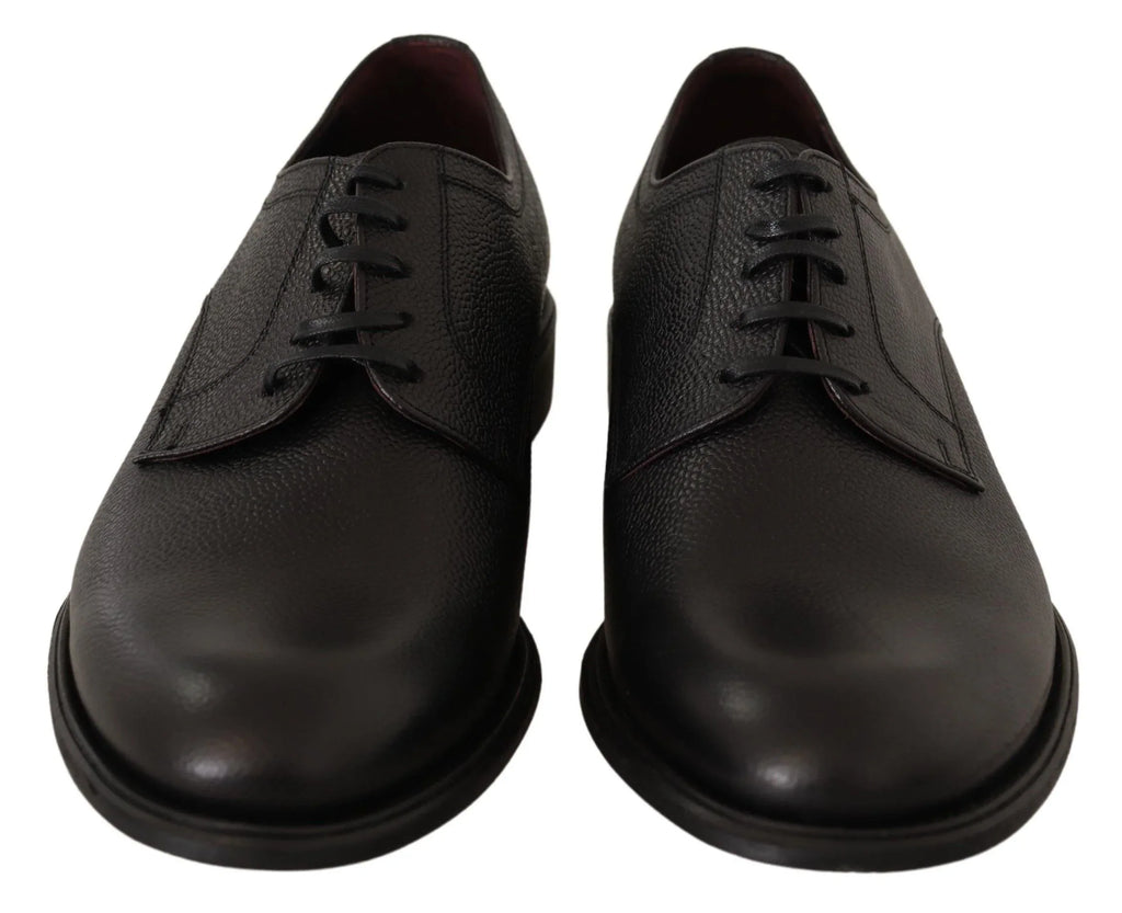 Dolce & Gabbana Black Leather Lace Up Mens Formal Derby Shoes - Zeiniez