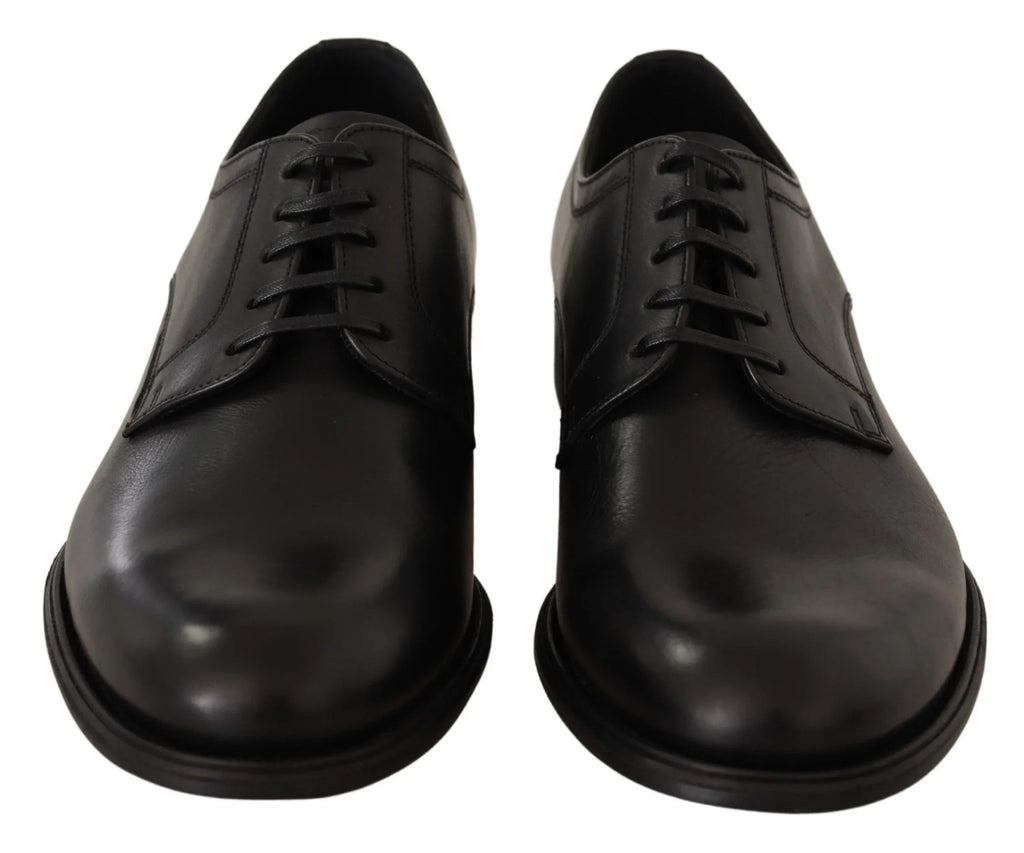 Dolce & Gabbana Black Leather Lace Up Mens Formal Derby Shoes - Zeiniez