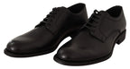 Dolce & Gabbana Black Leather Lace Up Mens Formal Derby Shoes - Zeiniez