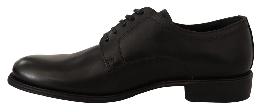 Dolce & Gabbana Black Leather Lace Up Mens Formal Derby Shoes - Zeiniez