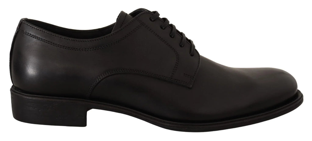 Dolce & Gabbana Black Leather Lace Up Mens Formal Derby Shoes - Zeiniez