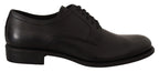Dolce & Gabbana Black Leather Lace Up Mens Formal Derby Shoes - Zeiniez