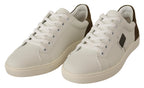 Dolce & Gabbana White Suede Leather Mens Low Tops Sneakers - Zeiniez