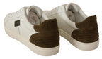 Dolce & Gabbana White Suede Leather Mens Low Tops Sneakers - Zeiniez