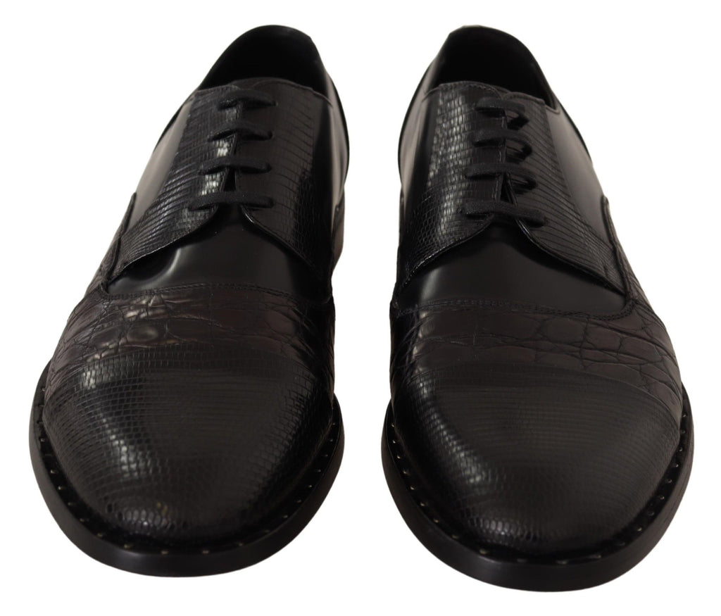 Dolce & Gabbana Black Leather Exotic Skins Formal Shoes - Zeiniez