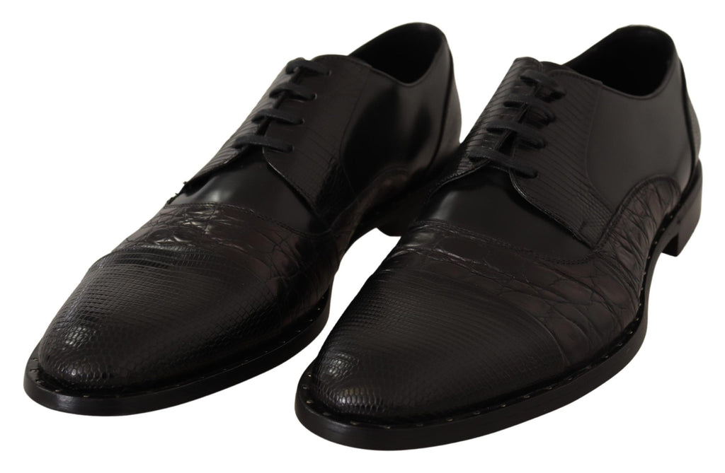 Dolce & Gabbana Black Leather Exotic Skins Formal Shoes - Zeiniez