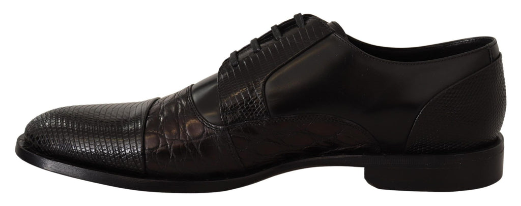 Dolce & Gabbana Black Leather Exotic Skins Formal Shoes - Zeiniez