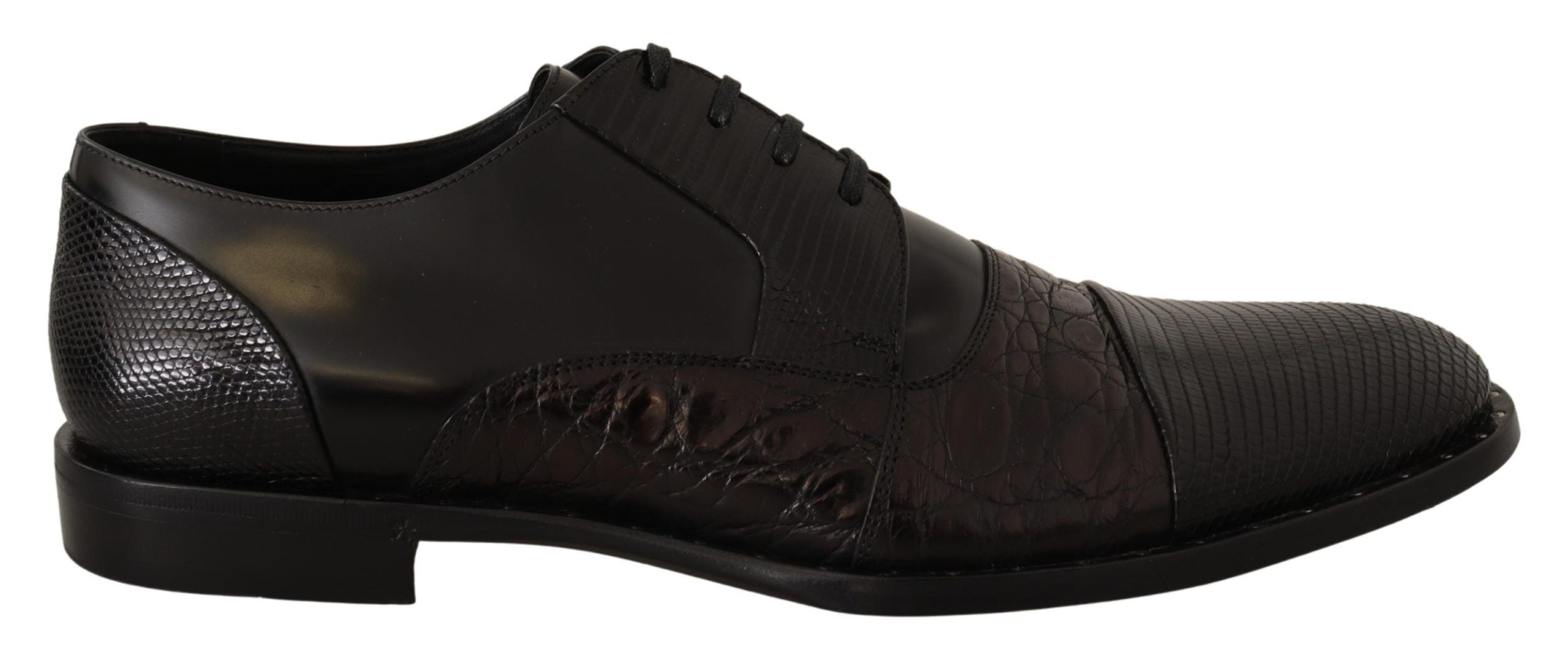 Dolce & Gabbana Black Leather Exotic Skins Formal Shoes - Zeiniez