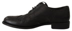 Dolce & Gabbana Black Leather Oxford Wingtip Formal Dress Shoes - Zeiniez