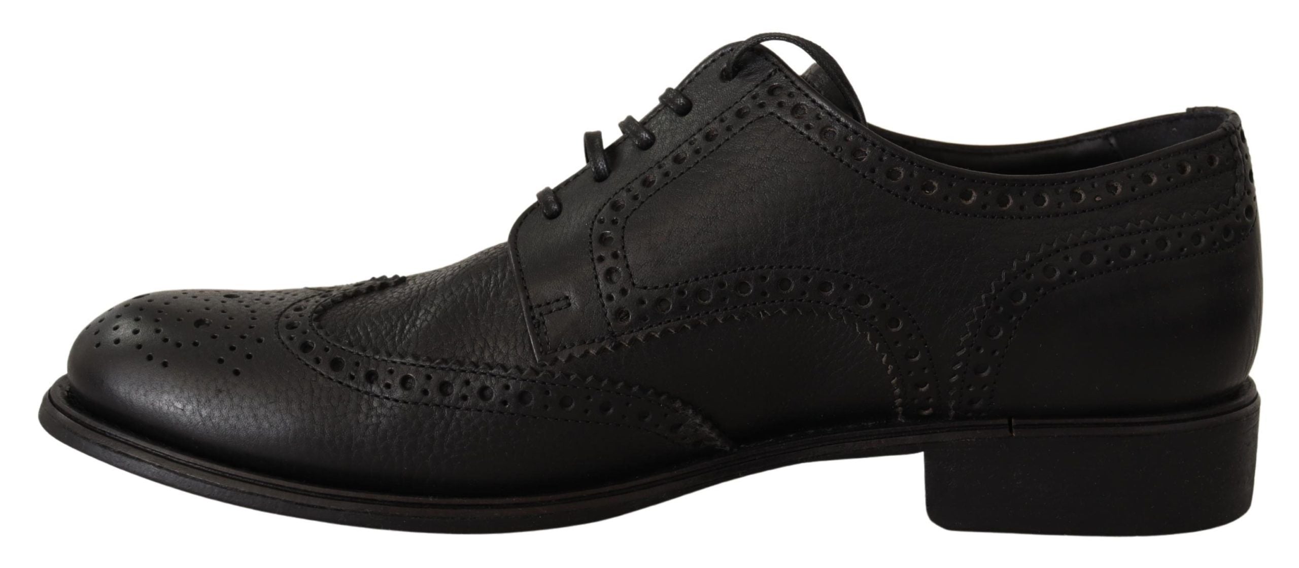 Dolce & Gabbana Black Leather Oxford Wingtip Formal Dress Shoes - Zeiniez